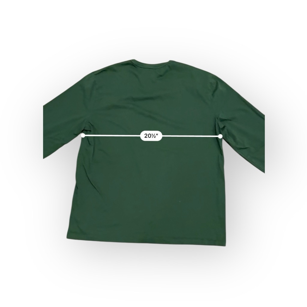 Ralph Lauren Polo Mens Long Sleeve Pony Logo Crew Neck Shirt Green/Navy Sz L - Picture 7 of 8